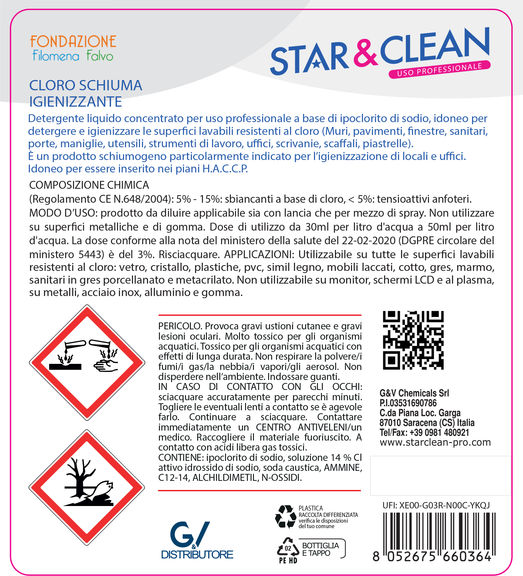 STAR CLEAN 210 - CLORO SCHIUMA IGIENIZZANTE